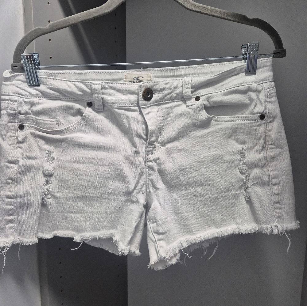 O'Neill White Distressed Jean Shorts